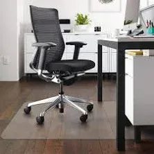 Kibhous Office Mat for Hardwood Floor, 36" x 48" Rectangle Clear Chair Mat for Easy Glide and Protection, Under Desk Matte Chair Mat, PVC Floor Mat for Office and Home