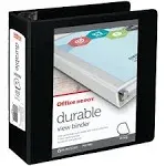 Durable View 3-Ring Binder, 4" Slant Rings, Black