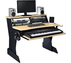 Musiea BE200 Series Music Recording Studio Desk Workstation w/2 x 4U Rack Black