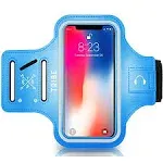 TRIBE Water Resistant Cell Phone Armband Case Running Holder for iPhone Pro Max Plus Mini SE (13/12/11/X/XS/XR/8/7/6/5) Galaxy S Ultra Plus Edge Note (21/20/10/9/8/7/6/5) Adjustable Strap & Key Pocket