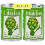 Trader Joe's Artichoke Hearts, Packed in Water, 14oz/400gr (Pack of 2)