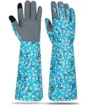 Leather Long Gardening Gloves for Women, Long Sleeve Garden Gloves Touch Screen