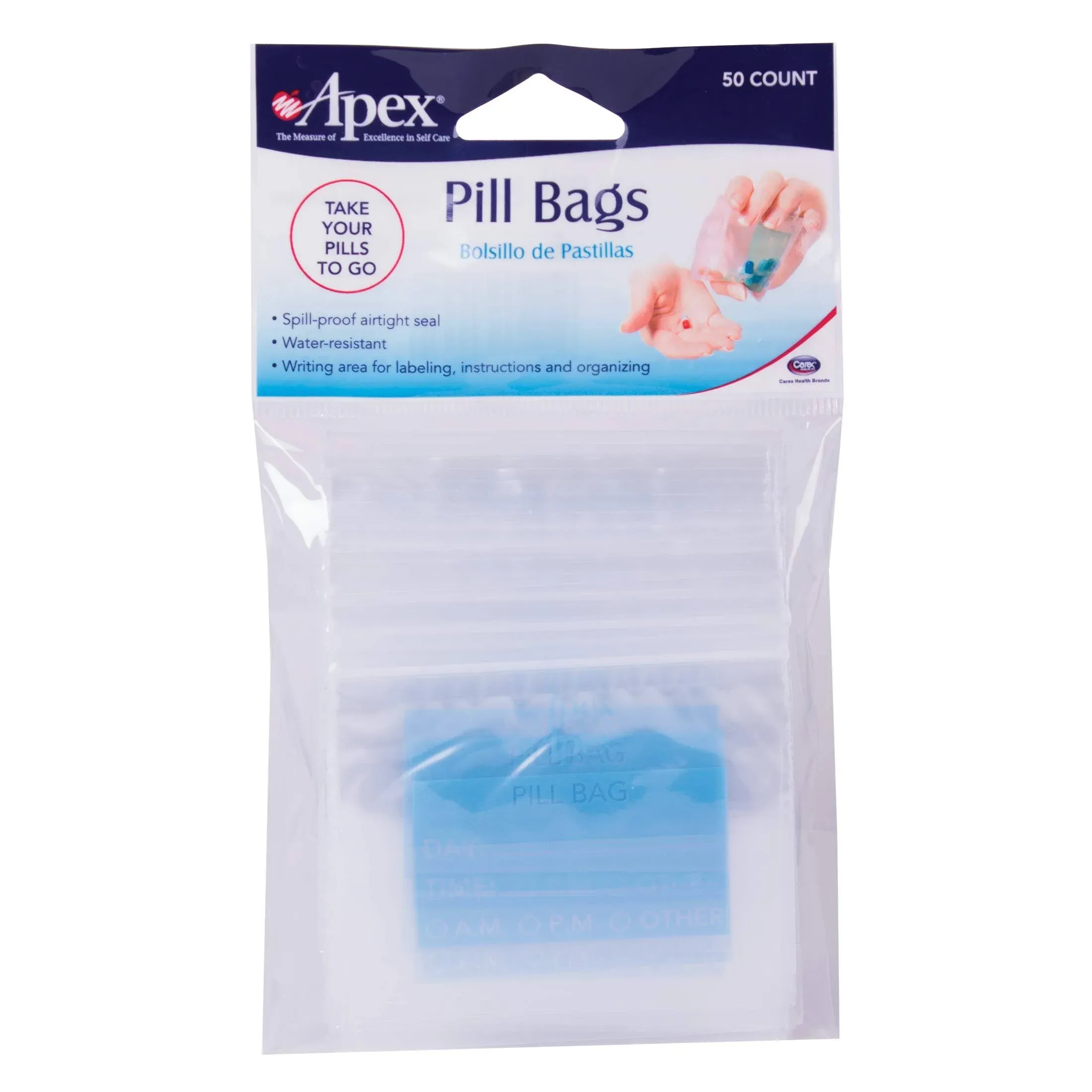 Apex Pill Bags 50 Count, Convenient way to organize your pills on the go #70025