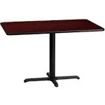 Flash Furniture 30'' x 48'' Rectangular Mahogany Laminate Table Top with 22'' x 30'' Table Height Base