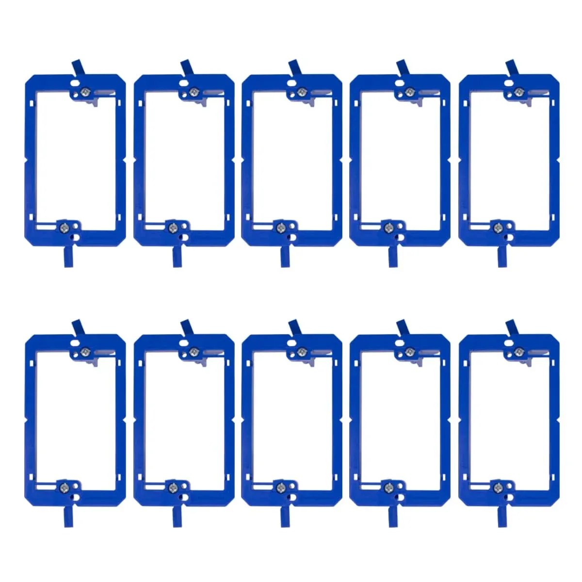 10 Pack Single Gang Low Voltage Mounting Bracket - Variable Wall Thickness - Adjustable Mounting Brackets - Single Gang Box for Cables & Low Voltage