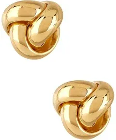 14k Yellow Gold Love Knot Stud Earring Jackets (L-18 mm, W-16 mm) Fine Jewelry For Women, AFJ-QG-TH223