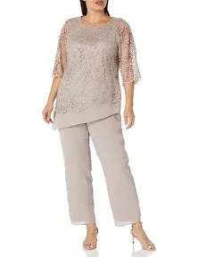 Le Bos Women's 2-Piece Lace Pant Set