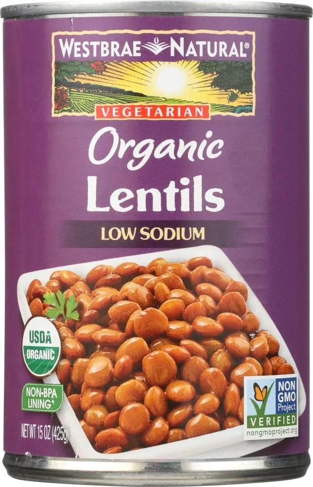 Westbrae Natural Lentil Beans, Organic - 15 oz