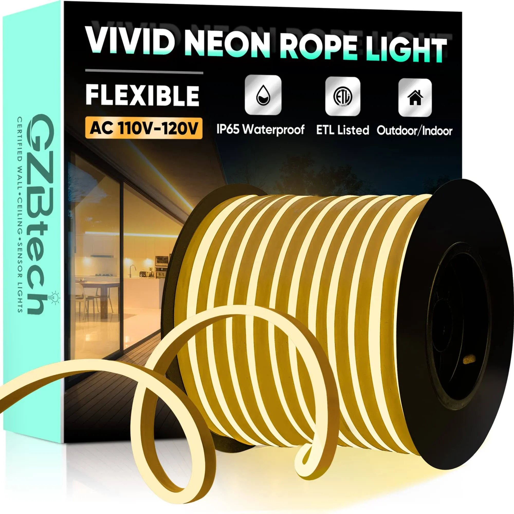 GZBtech Flexible LED Neon Rope Lights