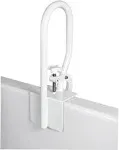 Carex White Bathtub Rail - Grab Bars for Bathroom, Bathtubs & Showers - Side Hand Grip Railing & Support - Shower Handle & Bath Tub Bar Clamps for Seniors & Elderly