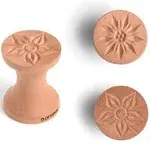 Marcato Corzetti Pearwood Dual Stamp Flower and Double Star, 2.25-in