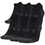 Under Armour Unisex Performance Tech 3-Pack No-Show Socks - Black, LG