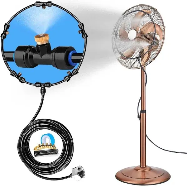 BBWWOW Misting Fan Kit for Outside For all Outdoor FansWith 16.4FT5M Mister H...