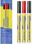 ALCOHOL RESISTANT Markers, FINE POINT, Designed for Industrial, Laboratory & Hospital Use, 3 per Pack: 1 Red & 2 Black