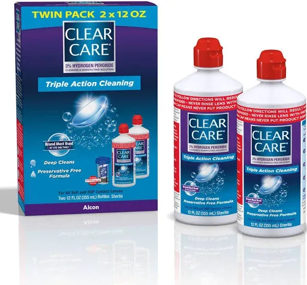 Clear Care Triple Action Cleaning & Disinfecting Solution (12 fl oz)