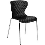 Emma + Oliver Contemporary Design Black Plastic Stack Chair