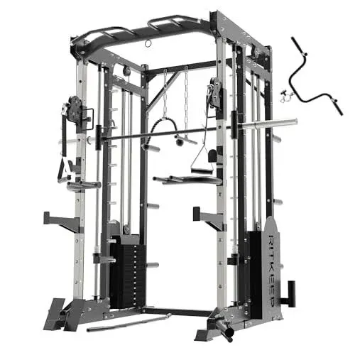 RitKeep Fitness Smith Machine Cage System Home Gym Multifunction Rack PMAX-5600 Black