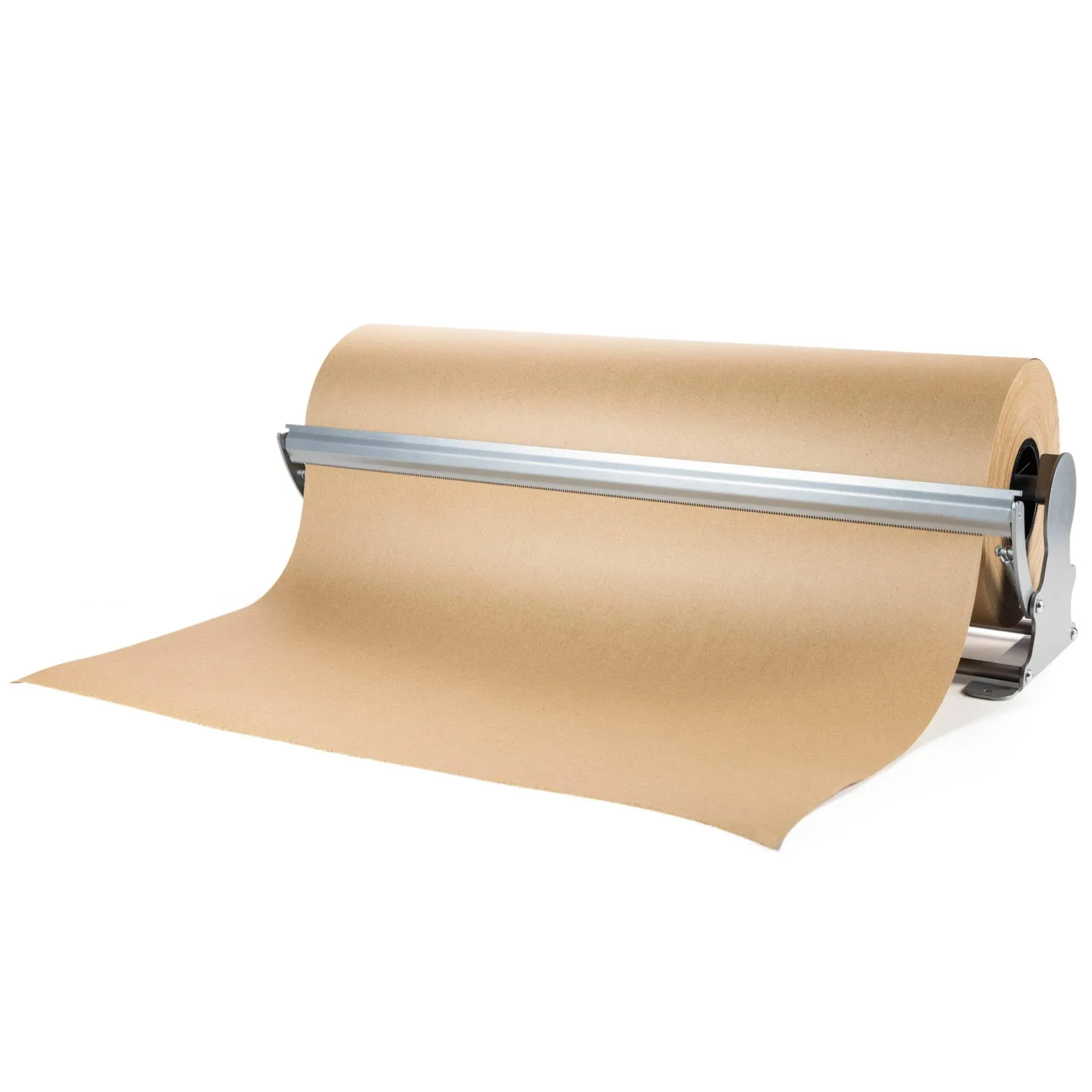 IDL Packaging 24" Kraft Paper Roll Dispenser & Cutter for Rolls Up to 24" Wide and 9" in Diameter – Tabletop Reinforced Steel Paper Holder with A