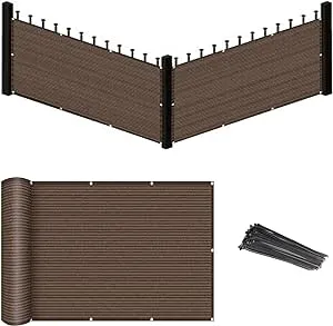 Eden's Decor Balcony Privacy Screen Cover Mesh Windscreen Weather-Resistant UV Protection for Backyard Deck, Patio, Balcony, Pool, Porch, Fence, Railing, Gardening (Brown,4'x 15')