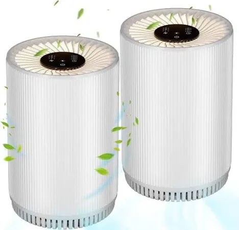 2 Pack Druiap Air Purifiers for Home Bedroom up to 690ft² H13 True Hepa Filter Air Cleaner Filterable 99.97% Micron Particles/Smoke/Pet Dander/Odor