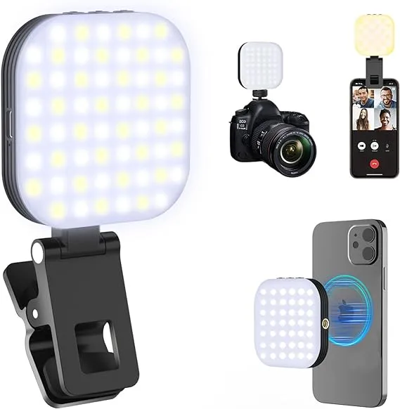 Mini Magnetic Phone Selfie Light Compatible with iPhone Clip on Pocket Light