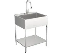 Transolid EWS-2822S 28" Free Standing Single Basin Stainless Steel