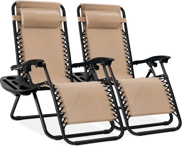 Best Choice Products Adjustable Steel Mesh Zero Gravity Lounge Chair Set of 2