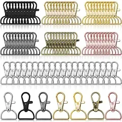 Swivel Clasp Hooks, Anezus 80Pcs Key Chain Clip Hooks, D Ring Clip Lanyard Hardw