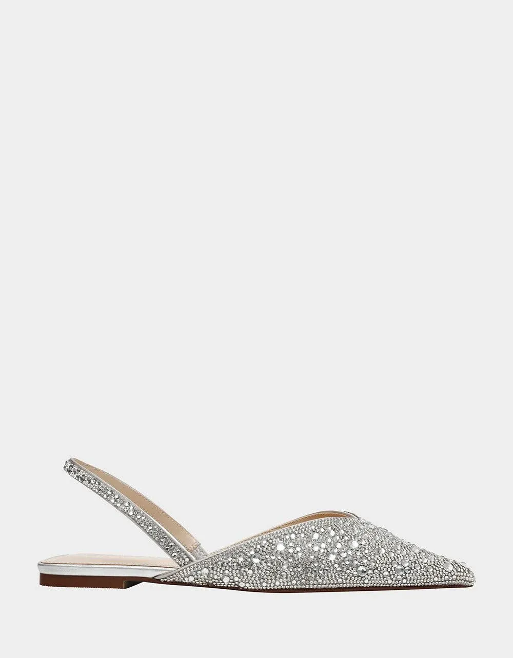 VANCE SILVER Rhinestone Slingback Flats | Women's Flats