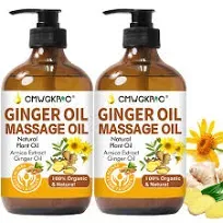 CMWGKBC 2 Pack Ginger Oil Lymphatic Drainage Massage,Belly Drainage Ginger Oil-Warming Tired Sore Muscle Ginger Massage Oils with Natural Arnica