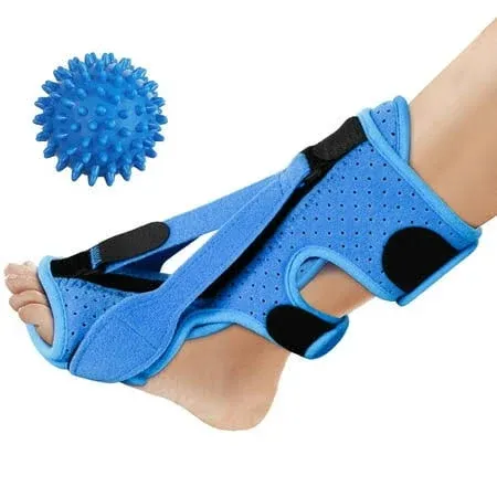 2024 Upgraded Adjustable  Plantar Fasciitis Night Splint with Massage Ball for Foot Pain Relief Pink