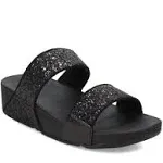 Fitflop Lulu Glitter Womens Slides Black Glitter: UK 6