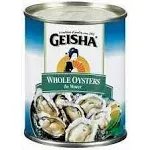 Geisha Whole Oysters in Water, 8 Oz., (Pack of 6)