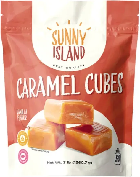 Vanilla Caramel Cubes Candy, Individually Wrapped Soft Delights, 3-Pound Pack