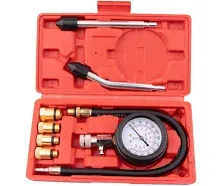 Yonligonju 8pcs Compression Tester Kit 0-300 Psi Petrol Gas Engine Cylinder Pressure Gauge Automotive Tool For Motorcycle Car Truck