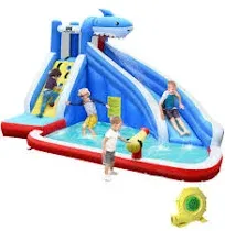 Costway Inflatable Water Slide Animal Shaped Bounce House Castle Splash Water Pool without Blower