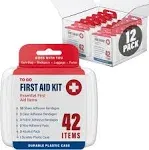 Decorrack 500 Piece First Aid Kit, 12 Individual Boxes of 42 Items Each, First Aid Kit for Car, Home, School, Office, Minor Cuts, Scrapes, Travel, SP