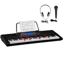 Glarry 61-Key Portable Electronic Piano Keyboard for Beginner w/Lighted Keys