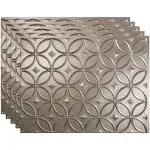 Fasade 18in x 24in Rings Brushed Nickel Backsplash Panel (5 Pack)