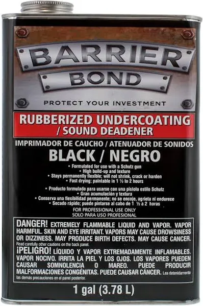 Custom Shop Barrier Bond Black Rubberized Undercoating Sound Deadener - Gallon