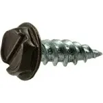 #7 x 1/2" Brown Painted Zinc Plated Steel Slotted Hex Washer Head Gutter Screws