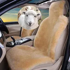 Real Genuine Sheepskin Universal Fit Seat Covers for Cars, Blue (1 Piece, Natural Fiber, Top Front)