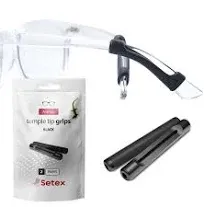 Setex Gecko Grip Temple Tip Grips for Glasses, (2 Black Pairs) USA Made, Innovative Microstructured Fibers Tips, 49mm Length & 7mm Width