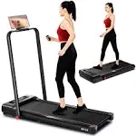 RHYTHM FUN Foldable Treadmill, 300 lb Capacity Walking Pad 2.5HP Treadmill Un...