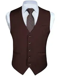 Enlision Men's Suit Vest Business Formal Dress Waistcoat Solid Color Vest for Suit or Tuxedo