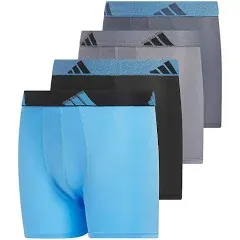 adidas Boys' Athletic Fit Microfiber Boxer Brief Underwear Designed for Active Sport and All Day Comfort (4 Pack)