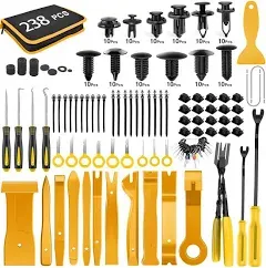 GOOACC 238Pcs Trim Removal Tool, Auto Push Pin Bumper Retainer Clip Set Fastener