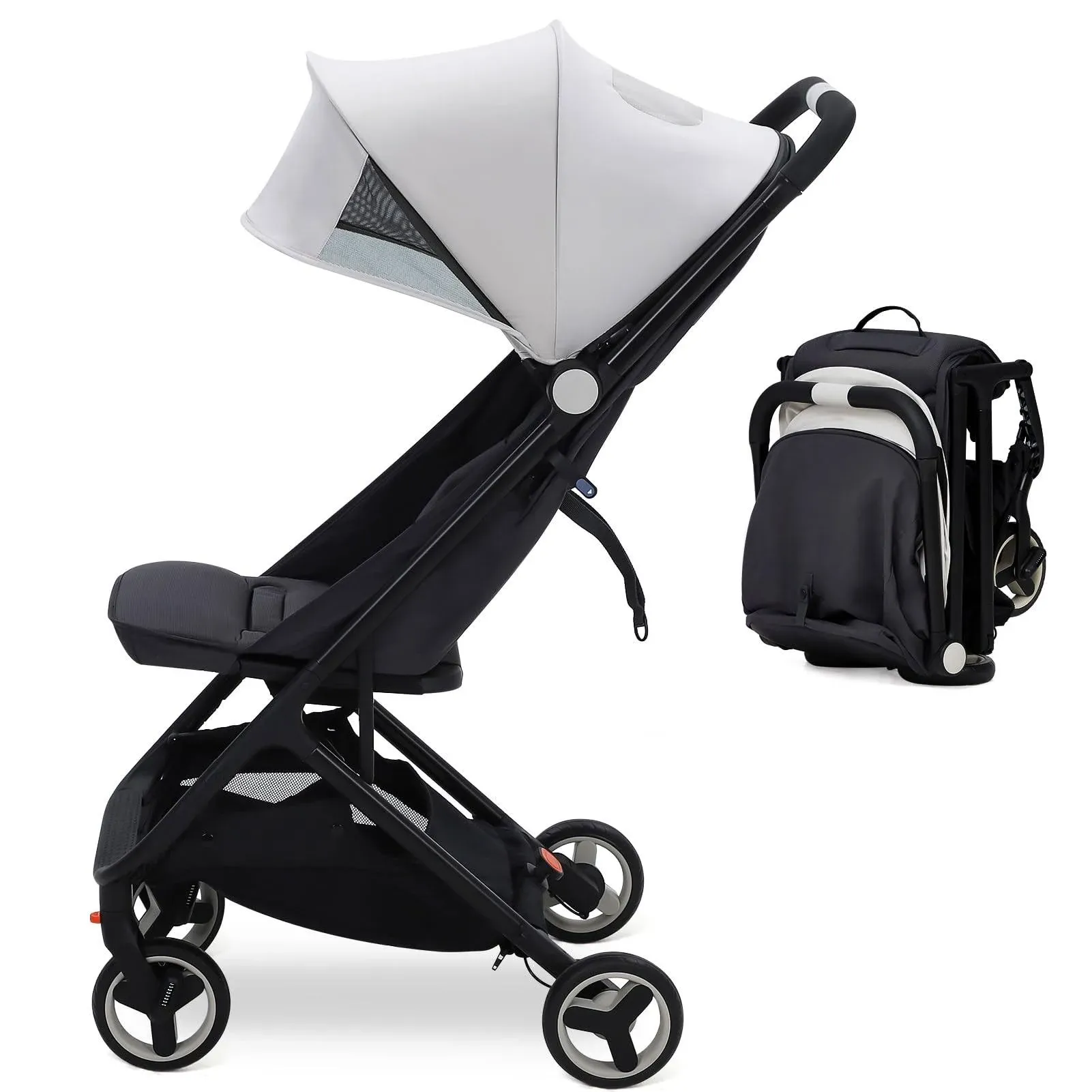 GAOMON Lightweight Stroller, Compact One-Hand Fold Travel Stroller for Gray