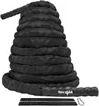 Yes4all Battle Exercise Training Rope with Protective Cover Steel Anchor & Strap Included, Size: 2in Diameter - 30ft