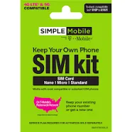 Simple Mobile BYOD 2.0 Wireless 3in1 Prepaid SIM Card 1 m/o service + activation